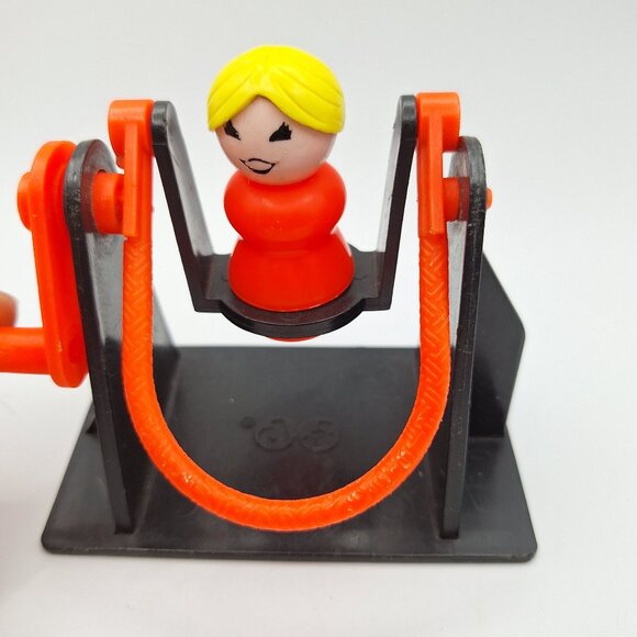 Fisher Price Little People Orange Yellow Girl Swing Toy 1970s Retro Collectible - Picture 8 of 8